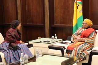 WINDHOEK, 19 June 2025 - President Netumbo Nandi-Ndaitwah with Secretary-General of the Commonwealth, Shirley Ayorkor Botchwey at State House (Photo: Andreas Thomas) NAMPA