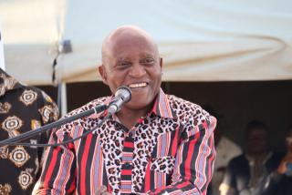 EPEMBE, 29 June 2025 - Prime Minister Elijah Ngurare speaking during the official handover of the four boreholes at Onamundindi in the Epembe constituency on Sunday. (Photo: contributed)