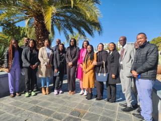 WINDHOEK, 30 June 2025 – Minister of Health and Social Services Esperance Luvindao and pro bono doctors pose for a photo at the launch of the first phase of the Decongestion Strategy on Monday in Windhoek. (Photo by: Molly Weyulu) NAMPA