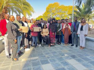 WINDHOEK, 02 JUL (NAMPA) - Minister of Health and Social Services Esperance Luvindao (sitted), pictured with some of the 52 recipients to recieve a scholarship from the Ministry of Health and Social Services. (Photo: Contributed) 