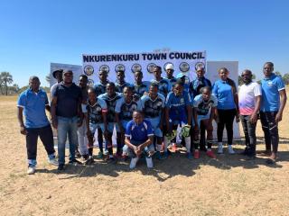 NKURENKURU, 06 July 2025- The KK United team ready to face Chief Sitentu team as they play finals at the Nkurenkuru Mayoral Cup Tournament on Sunday, at the Nkurenkuru Youth Sport Complex.

(Photo: Lylie Joel)
NAMPA