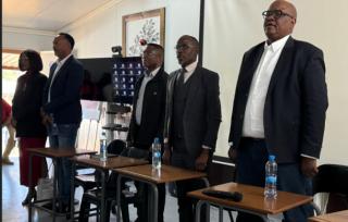 OSHAKATI, 08 July 2025 - Minister of Labour Relations Wise Immanuel held an engagement with the leadership of Sinomine and MUN on Monday. (Phot contributed).