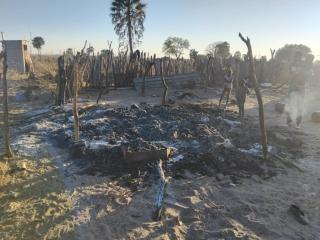 NKURENKURU, 06 July 2025- A devastating fire has left a couple without their entire year's food supply after flames destroyed their hut that was containing their yearly harvest (Utara woMahangu) on Sunday afternoon at Kayeura Village in Kavango West region.

(Photo: Contributed)
NAMPA