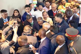WINDHOEK, 09 July 2025 - The Indian community in Namibia welcoming India’s Prime Minister, Narendra Modi in Windhoek. (Photo by: Eba Kandovazu) NAMPA