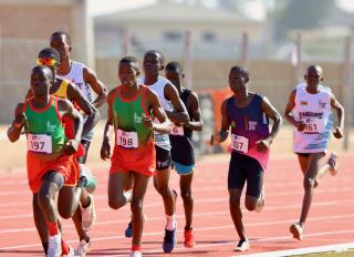 SWAKOPMUND, 10 July 2025 - Junior long distance runner while in action during the African Union Sport Council (AUSC) Region Five Games at the Vineta Stadium in Swakopmund. (Photo by: Hesron Kapanga) NAMPA