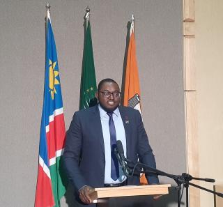 WINDHOEK, 11 July 2025 - Governor of the Khomas Region, Sam Nujoma speaking during the State of the Region Address. (Photo: Edward Tenete) NAMPA 