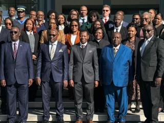 WINDHOEK, 16 July 2025 – Chief Justice Peter Shivute and delegates from the Ugandan Judiciary (Photo: Filemon Haininga) NAMPA.