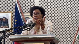 SWAKOPMUND, 16 July 2025 - Erongo Governor Natalia /Goagoses speaking during her maiden State of the Region Address (SORA) at Swakopmund on Wednesday. (Photo by: Isabel Bento) NAMPA