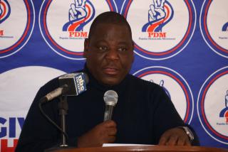 OTJIWARONGO, 22 July 2025 - Popular Democratic Movement (PDM) Secretary-General Manuel Ngaringombe speaks Thursday morning at a leadership training workshop underway at Otjiwarongo. (Photo by: Mulisa Simiyasa) NAMPA