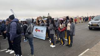 SWAKOPMUND, 24 July 2025 - State Owned Enterprises teams parading ahead of the sports games taking place at the Vineta Sports Stadium in Swakopmund. (Photo by: Isabel Bento) NAMPA