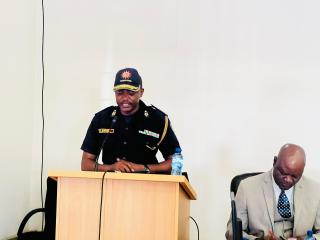 OSHAKATI, 28 July 2025 - Oshana police Commander Commissioner Naftal Lungameni Sakaria speaking during the three-day training on mental health at Oshakati on Tuesday. (Photo: Maria David)NAMPA