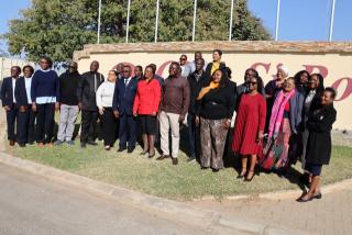 OTJIWARONGO, 04 AUG (NAMPA) - Group photo for the Parliamentary Standing Committee on Gender Equality, Health and Social Welfare on Monday at Otjiwarongo where its members are attending a weeklong consultative workshop with ministries of education, health, gender, police's gender based violence, home affairs, water and legal assistance centre. Chairperson of the committee Nono Katjingisiua and her deputy Ephraim Nekongo are also attending the workshop. Otjozondjupa Governor John //Khamuseb officially opened it on Monday morning. (Photo by: Mulisa Simiyasa) NAMPA 