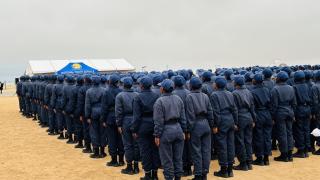 HENTIES BAY, 04 August 2025 - Some of the 700 recruits currently undergoing the National Youth Training Programme at the Henties Bay training centre. (Photo by: Isabel Bento) NAMPA