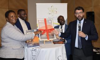 WINDHOEK, 11 AUGUST 2025- Launch of the Artificial Intelligence Readiness Assessment report, in picture UNESCORTED Country representative, Eunice Smith (L) and Deputy Minister of Education, Innovation, Youth, Sport Arts and Culture, Dino Balloti (R). (Photo by: Linea Dishena) NAMPA 