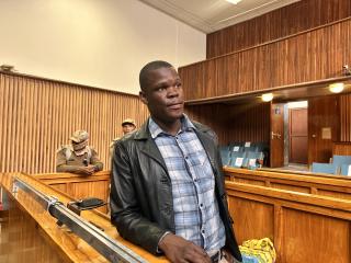 WINDHOEK, 12 August- Rape and murder convict, Abel Mokalabatho in the Windhoek High Court. (Photo by Eba Kandovazu). NAMPA