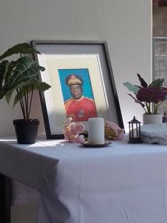 OHAKEENYANGA, 12 August 2025 - Late Lieutenant General Solomon “Jesus” Hawala picture on display at his house at Ohakeenyanga. (Photo: Maria David)NAMPA