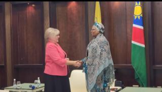 WINDHOEK, 15 AUGUST - President Netumbo Nandi-Ndaitwah received a courtesy call from Finland ambassador to Namibia Leena Viljanen.  (Photo: Molly Weyulu) NAMPA 