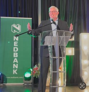 WINDHOEK, 21 AUGUST 2025 - Chief Executive Officer at Nedbank Group, Jason Quinn at the first ever Future of Business conference in Windhoek on Thursday. (Photo: by Justina Shuumbwa) NAMPA