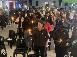 WINDHOEK, 21 August 2025 - Teachers observe a moment of silence and candle-lighting during the Teachers’ Wellness Day for colleagues who lost their lives due to suicide. (Photo: Edward Tenete) NAMPA