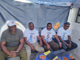 
KATIMA MULILO, 24 August 2025 - Regional Chairperson of the IPC in the Zambezi Region and Member of Parliament, Elvis Lizazi (third from left) flanked by other senior IPC cadres in Katima Mulilo.

(Photo: Michael Mutonga Liswaniso) NAMPA 
