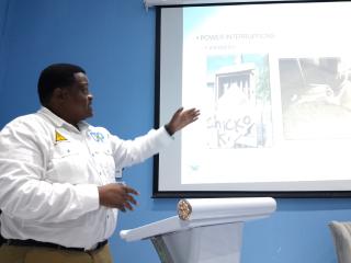 ONGWEDIVA, 25 August 2025 - Oshakati Premier Electric (OPE) Chief Executive Officer Nelson Sheya during a stakeholder engagement held on Monday at Ongwediva. (Photo: Maria David)NAMPA