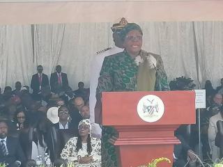 KATIMA MULILO, 26 August 2025 - President Netumbo Nandi-Ndaitwah delivers her key note address at the Heroes Day commemoration in Katima Mulilo on Tuesday. (Photo: Mulisa Simiyasa) NAMPA