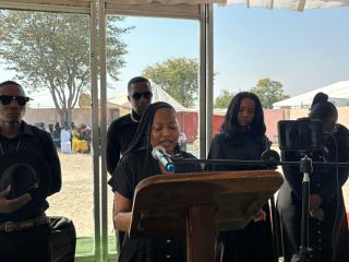 OHAKWEENYANGA, 04 September 2025 - Late Salomon Hawala delivering their tribute on Tuesday. (Photo: Maria David)NAMPA