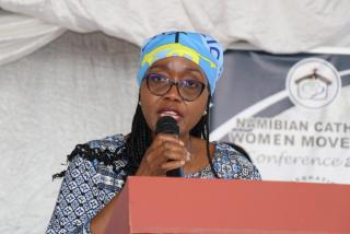 OSHAKATI, 06 September 2025 - Speaker of the National Assembly Saara Kuugongelwa-Amadhila speaking during the national conference and 25th anniversary of the Namibian Catholic Women Movement on Saturday.