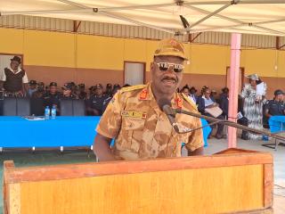 OPUWO, 08 SEPTEMBER 2025 - The Inspector General of the Namibia Police, Lieutenant General Joseph Shikongo, launched Operation Katjavivi in Kunene region on Monday at Opuwo. (Photo by: Uakutura kambaekua) NAMPA.