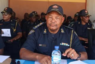 Opuwo, 08 September 2025 - Eric Clay, the Deputy Commissioner of the Kunene Regional Police and head of crime investigation, has been appointed as the regional commander for the Kunene region by the Inspector General of Police, Lieutenant General Joseph Shikongo, on Monday in Opuwo, effective 01 October 2025. (Photo by: Uakutura Kambaekua) NAMPA.