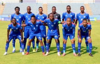 FRANCISTOWN, 05 September 2025 - The national men's senior national team "Brave Warriors" players poses for a photo ahead of the International Federation of Association Football (FIFA) World Cup qualifier against Malawi at the Obed Itani Chilume Stadium in Francistown, Botswana, a match they lost 3-1.
Back row from left to right: Aprocius Petrus, Charles Hambira, Sergio Damaseb, Edward Maova, Kennedy !Eib and Ivan Kamberipa.
Front row from left to right: Deon Hotto, Ngero Katua, Peter Shalulile, Riaan Hanamub, and Joslin Kamatuka. (Photo by: Hesron Kapanga) NAMPA