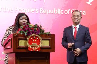 WINDHOEK, 13 September- Deputy Minister of International Relations, Jannely Matundu and China’s Ambassador to Namibia, Zhao Weiping. (Photo by Eba Kandovazu). NAMPA