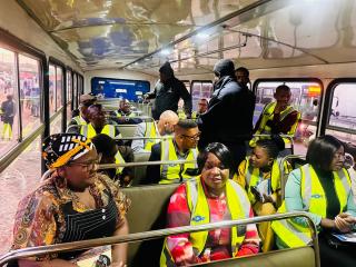 WINDHOEK, 17 SEPTEMBER 2025 - Leaders of government and the City of Windhoek (CoW) joined residents in a Commuter Experience Ride to highlight the daily realities of public transport users and call for urgent improvements. (Photo: Contributed) NAMPA