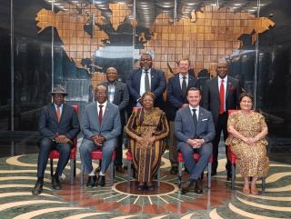 WINDHOEK, 17 September 2025 - Netumbo Nandi-Ndaitwah with the Chamber of Mines during their courtesy visit to state house on Wednesday. (Photo: Negumbo Ali)