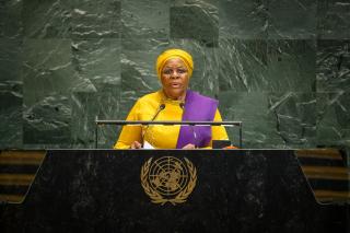 WINDHOEK, 25 SEPTEMBER 2025 - Netumbo Nandi-Ndaitwah speaks at the High Level General Debate of the 80th United Nations General Assembly in New York on Wednesday. (Photo: Contributed) NAMPA
