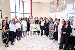 WINDHOEK, 01 OCTOBER - Members from different financial institutions pose for a photo at the launch of Namibia Sustainable Finance Alliance (NSFA). (Photo: Contributed) Nampa