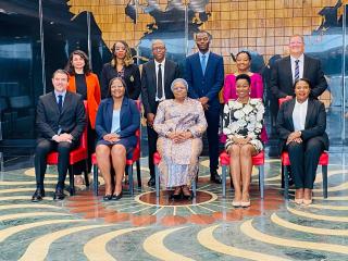 WINDHOEK, 09 October 2025 - President Netumbo Nandi-Ndaitwah pictured with Multi-Choice executives during a State House courtesy visit. (Photo by: Eba Kandovazu) NAMPA