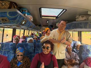 MARIENTAL, 09 October 2025 - Hardap Governor Riaan McNab on Thursday sent off a group of 270 senior citizens from across the region to Ongwediva to participate in an annual wellness programme that will run until Sunday. (Photo: Contributed)
