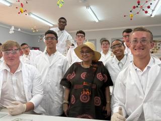 STAMPRIET, 15 October 2025(NAMPA)- The Vice President, Lucia Witbooi visited the Roots Agricultural Project in Stampriet on Wednesday.
(Photo:Charmaine Boois)NAMPA 