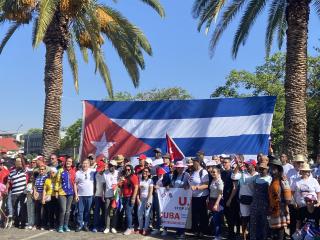 WINDHOEK, 25 October 2025 - Namibian and Cuban demonstrators pictured at a demonstration in Windhoek. (Photo: Edward Tenete) NAMPA
