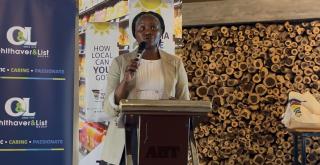 WINDHOEK, 04 November 2025 - Executive" Competitiveness and Branding at the Namibia Investment and Promotion Board, Margareth Gustavo, speaks at the Team Namibia annual general meeting. (Photo by: Justina Shuumbwa) NAMPA