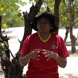 OUTAPI, 08 November 2025 - ICT Minister Emma Theofelus during her engagement with Olupaka community (Photo: Andreas Thomas) NAMPA