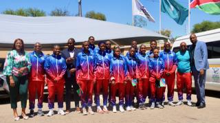 WINDHOEK, 11 November 2025 - Athletes representing the Namibia Deaf Sport Federation (NDSF), officials and members of the Namibia Sports Commission pictured during the team sending-off ceremony to Japan to compete in their maiden Deaflympics. (Photo by: Hesron Kapanga) NAMPA