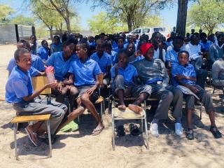 ONHINDA, 11 November 2025 - The NamPower Foundation on Tuesday handed over a three-classroom block at Titus Ndjaba Combined School, as well as a guardroom and school fence at Oluwaya Combined School in the Epembe constituency of the Ohangwena Region. (Photo by: Max Henrich) NAMPA 