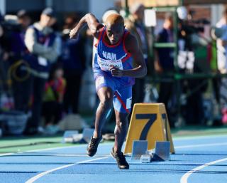 TOKYO, 17 November 2025 - Namibian sprinter with a hearing impairment Elifas Nghikevali leaving the starting blocks at the Komazawa Olympic Park General Sports Ground Athletic Field in Tokyo, Japan during the 400m heats at the 2025 Deaflympic Games. (Photo by: Hesron Kapanga) NAMPA