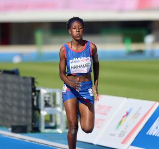 TOKYO, 17 November 2025 - Namibian sprinter Sheila Haihambo pictured after crossing the finish line in the 100m sprint at the Komazawa Olympic Park General Sports Ground Athletic Field in Tokyo during the 400m heats at the 2025 Deaflympic Games. (Photo by: Hesron Kapanga) NAMPA