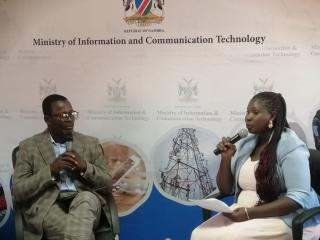 OPUWO, 17 November 2025 - Success through service… Opuwo Rural Councillor Western Muharukua speaks to Kaino Sheehama during an MICT interview in Opuwo, reflecting on his four years and five months in office and the development projects achieved in his constituency. (Photo by: Kaviveterue Virere) NAMPA.