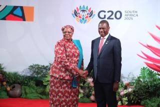 JOHANNESBURG, 22 NOVEMBER 2025 - President Netumbo Nandi-Ndaitwah (L) and Vice president of South Africa Paul Mashatile (R) during the G20 summit in Johannesburg (Photo: Contributed)