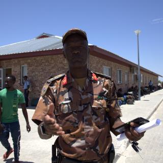 WINDHOEK, 25 November 2025 - Omusati Regional Police Commander Commissioner Ismael Bason (Photo by: Andreas Thomas) NAMPA
