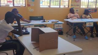 WINDHOEK, 26 NOVEMBER 2025 - An empty polling station in the Mix settlement in Windhoek rural constituency during the regional council and local authority elections in Windhoek (Photo: Esther Gabriel) NAMPA.